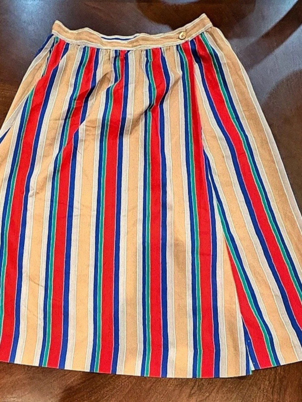 Vintage The Villager Skirt Size 14 Multicolor Striped A-Line 70s 80s Retro